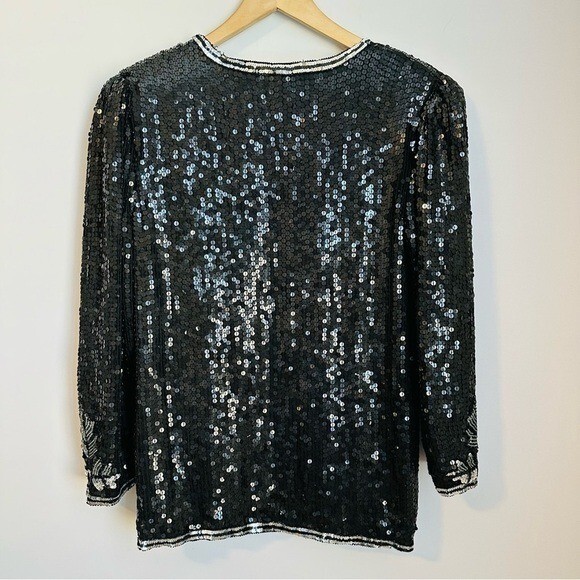 VTG 80’s Sweelo Black and Silver Sequins Blazer Women’s Size Small