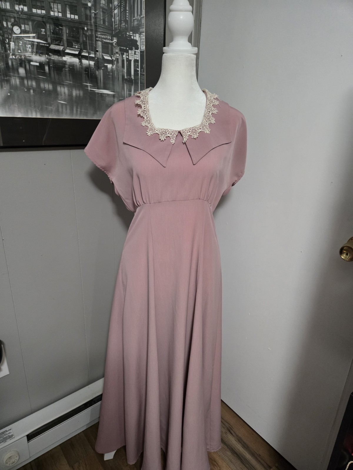Vintage 80s CDC Mauve Dress Size 8