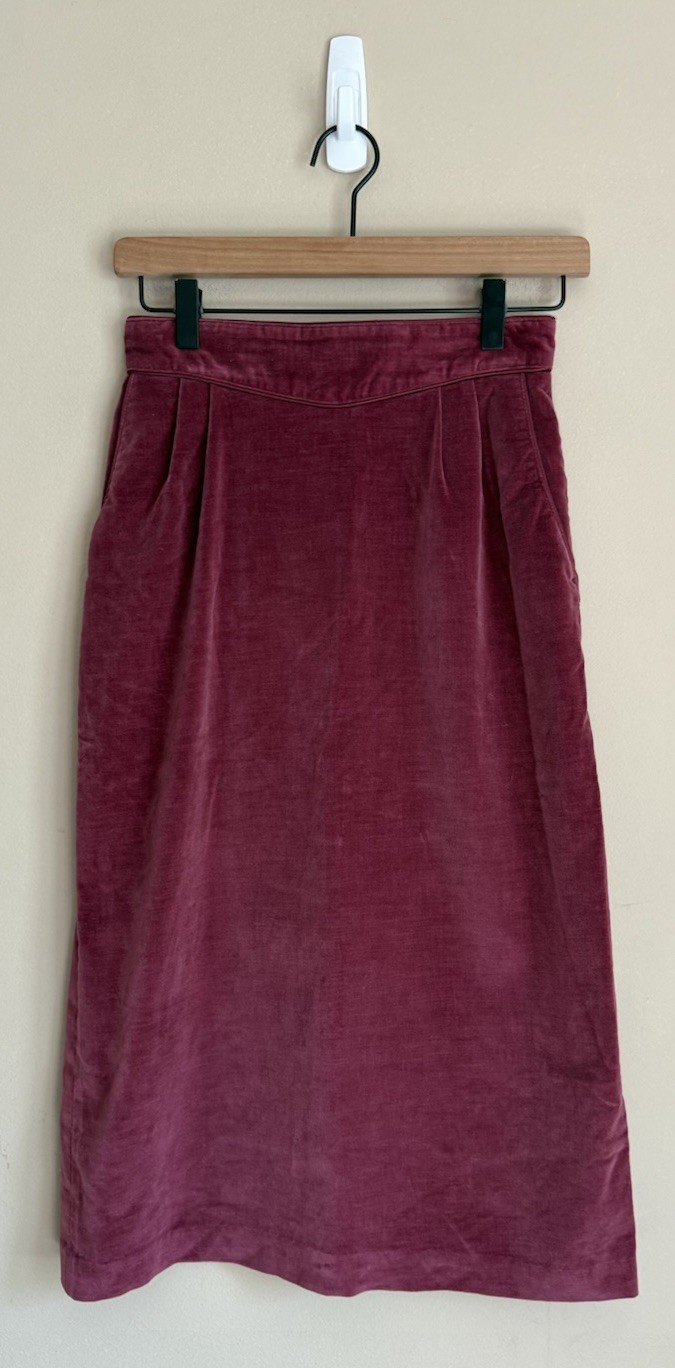 Skirt Velvet Vintage Wiggle Straight Cotton Midi Pencil Womens Size 6 Secretary