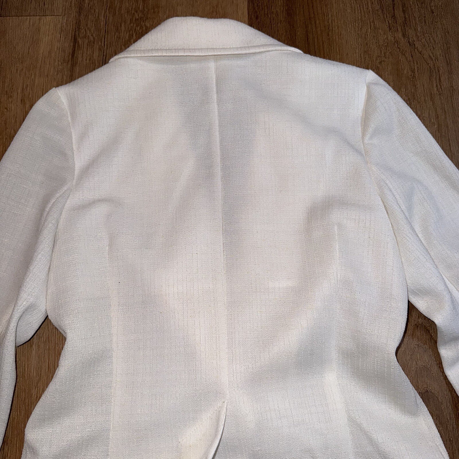 Vintage Jantzen Leisure Jacket Blazer Womens 10 Hippie Disco 60s 70s White MCM