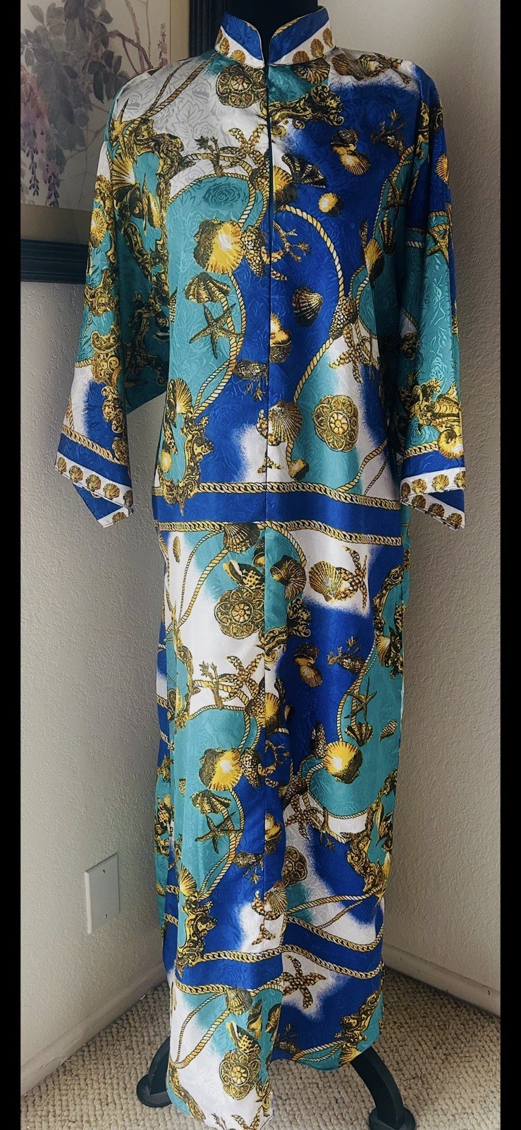 Vintage ‘Santé Classics’ 1980s kaftan lounge dress one size fits most Costal
