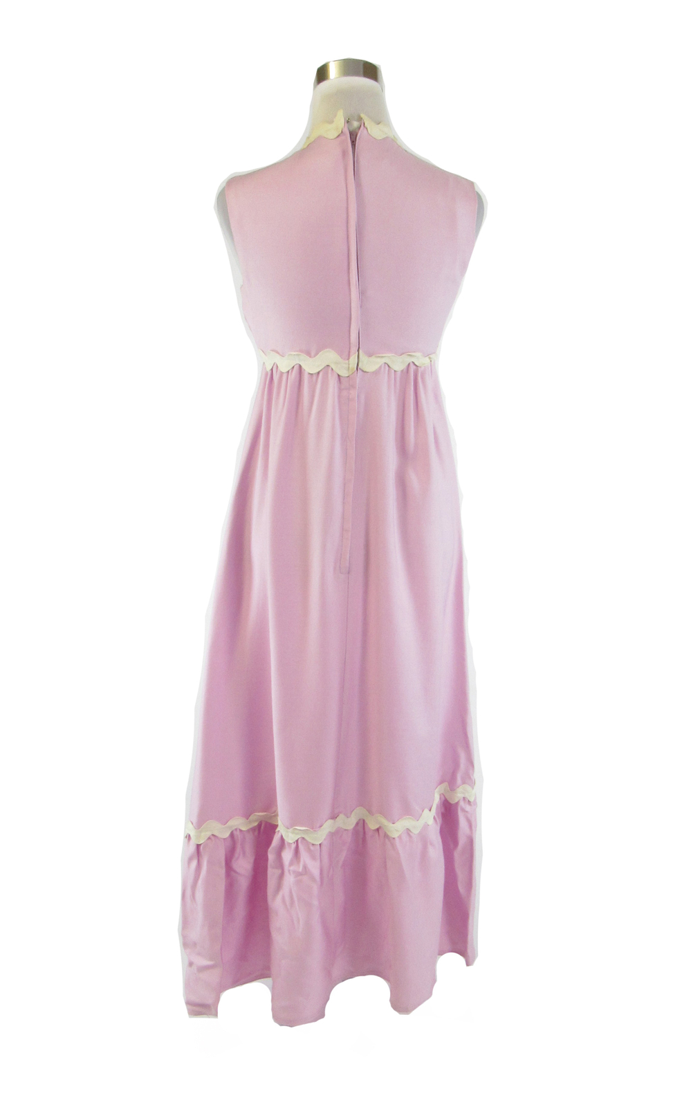 Light purple ivory cotton blend sleeveless vintage maxi dress S