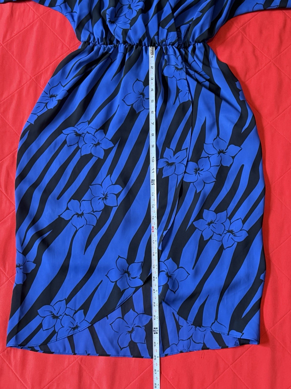 VTG 70s 80s LTD by Roberta Sheer Dress Size S/M Blue With Black Flowers Glam