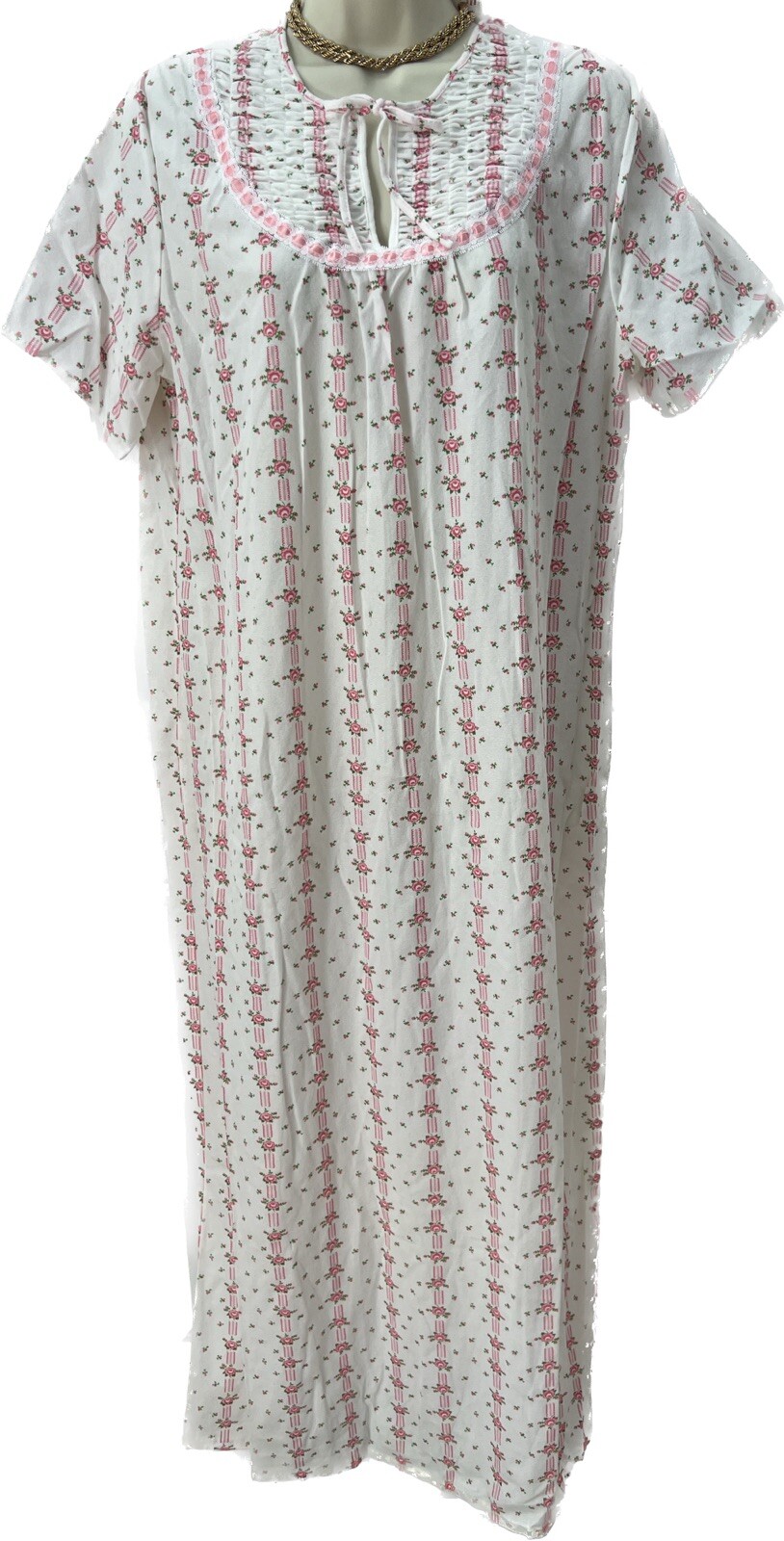 Vintage 70s Spotlight Nightgown lace floral ditsy Sz Large cottage core