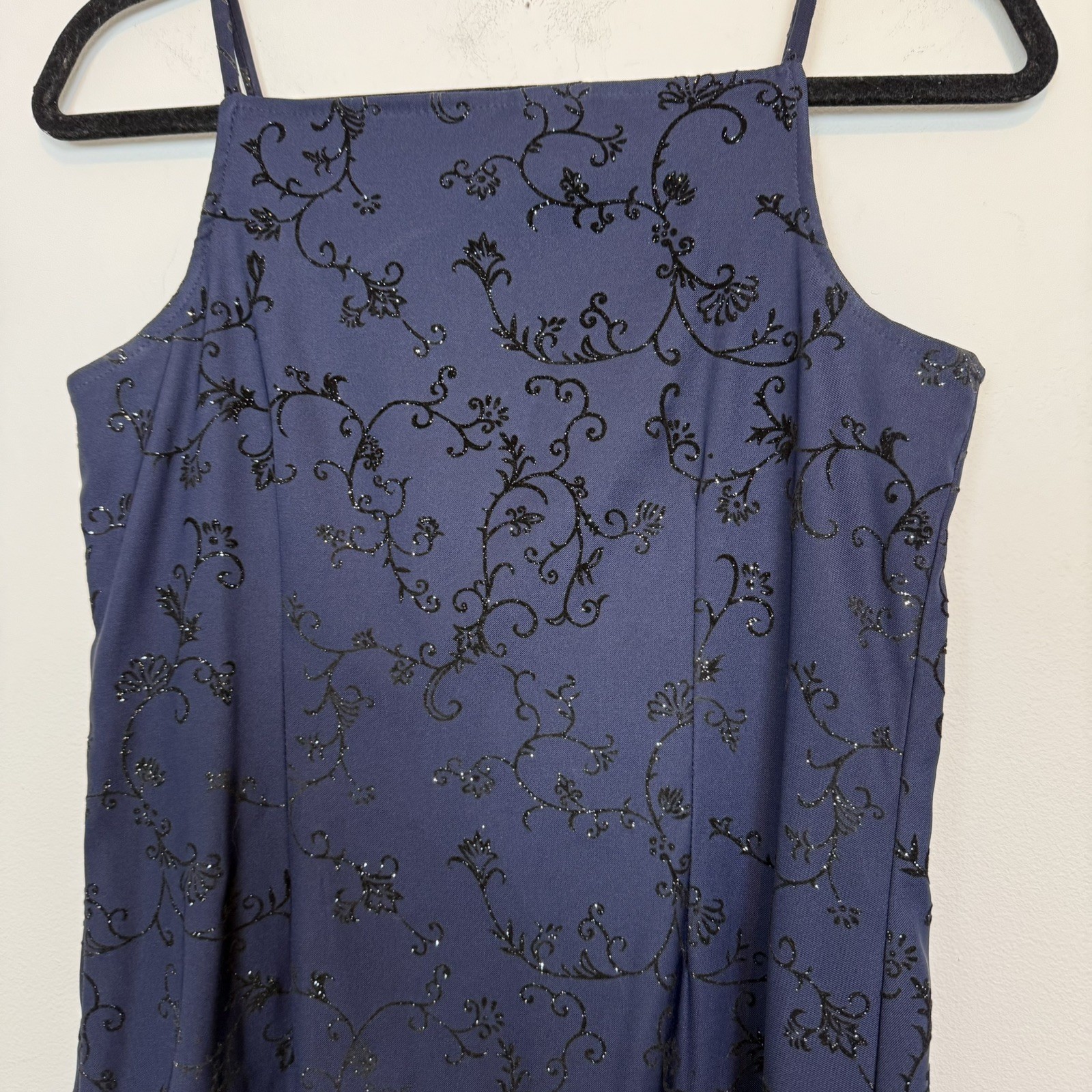 Vintage 90s navy mini dress high neck sparkly small y2k party