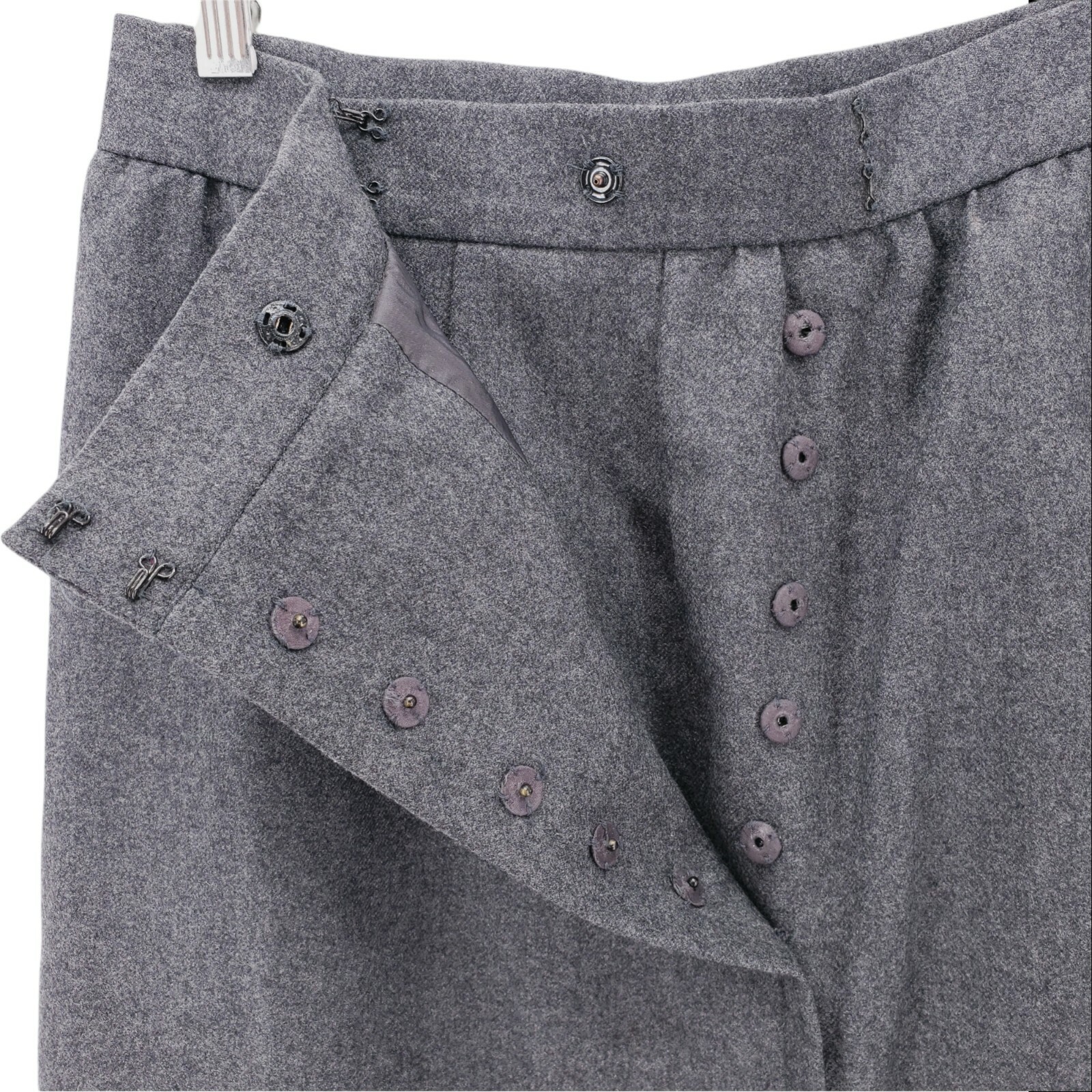GIVENCHY NOUVELLE BOUTIQUE Vintage Faux Wrap Gray Skirt Size S/M