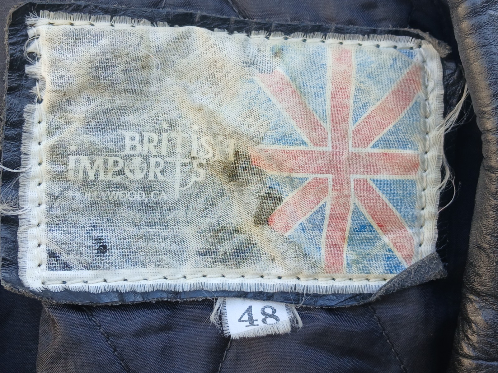 Vtg 1980s Black Leather Motorcycle Jacket* British Imports, Hollywood, Ca*Rare!