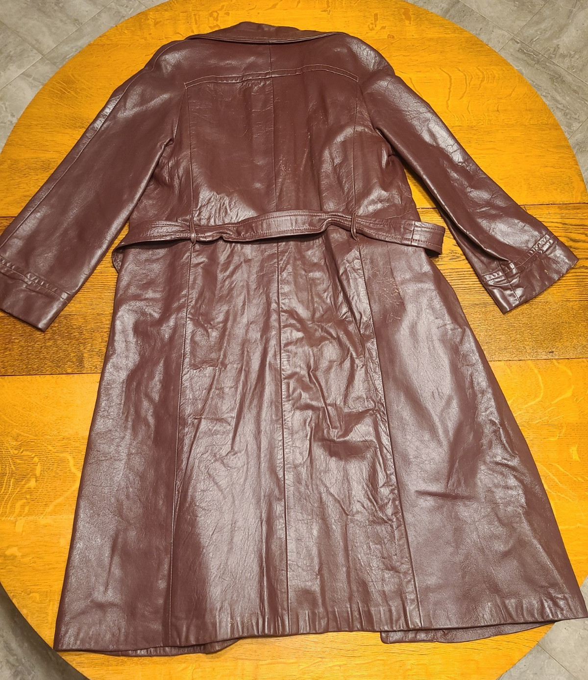 Vintage Golet Leather Coat Womens Sz 12 Dark Red Mid Century 50s 60s Gole’t