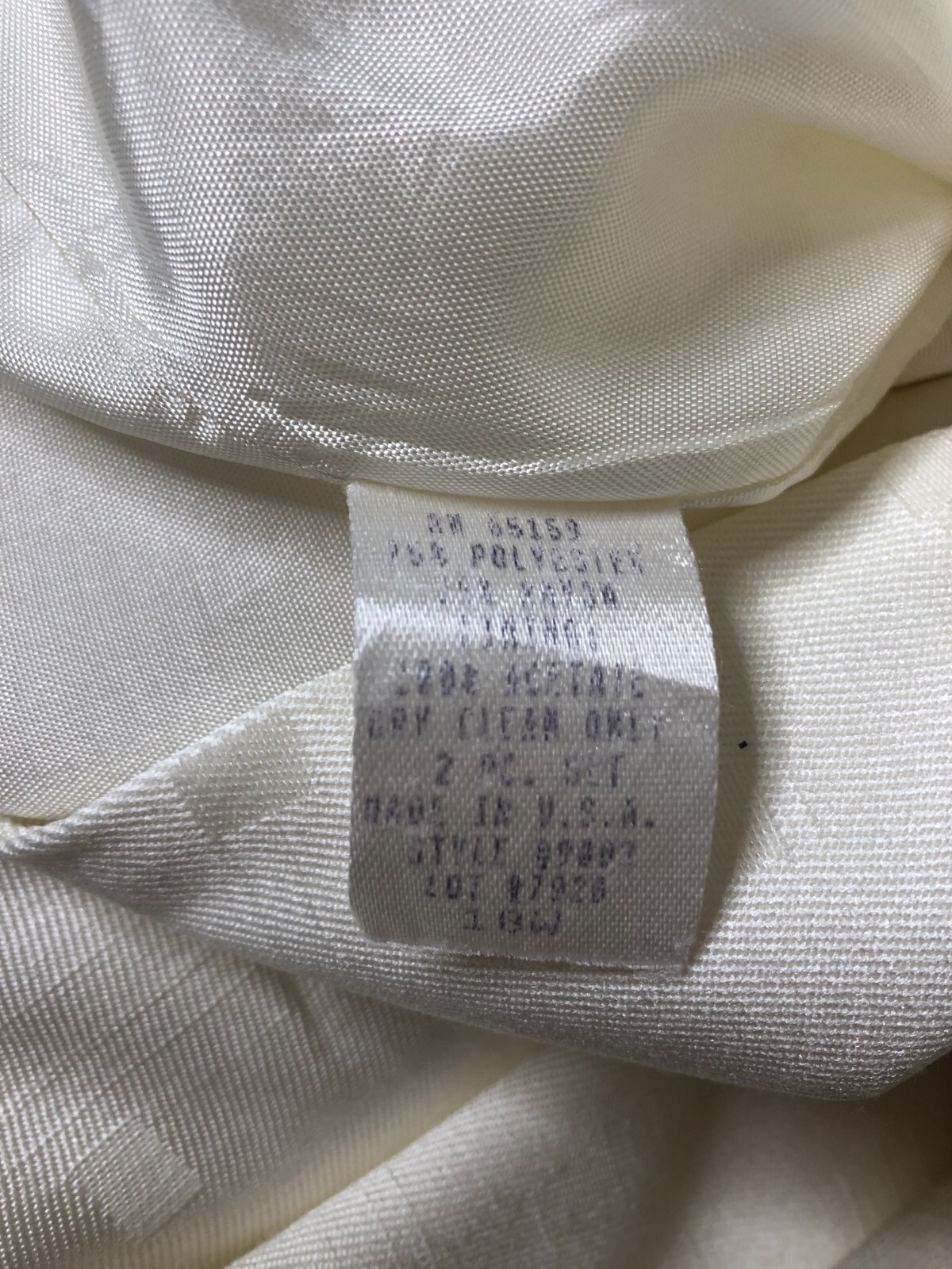 Vintage Chad Stevens Ltd Skirt Suit Ivory Cream Jacquard Mother of Pearl Plus 18