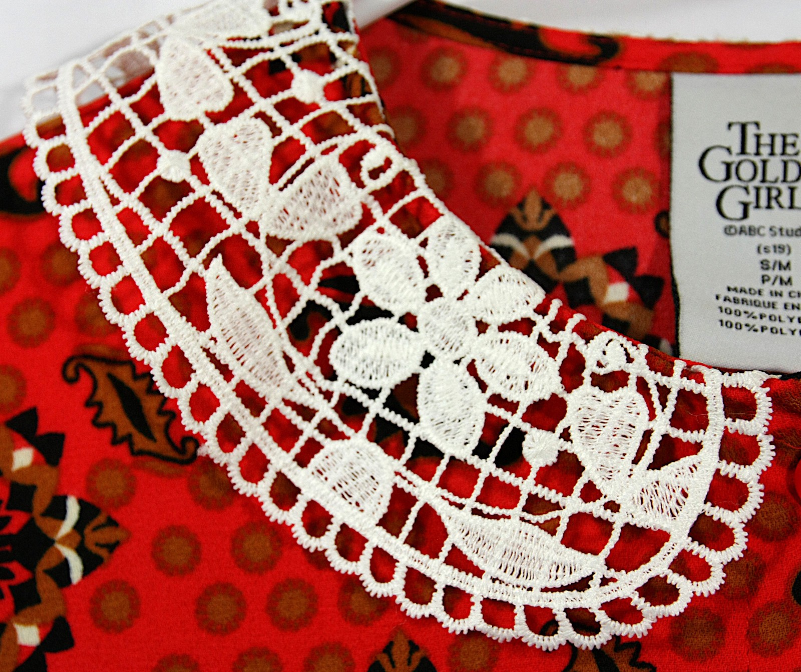 Vintage Golden Girls Floral Lace Collar Shirtwaist Dress PM 1980s Grannycore