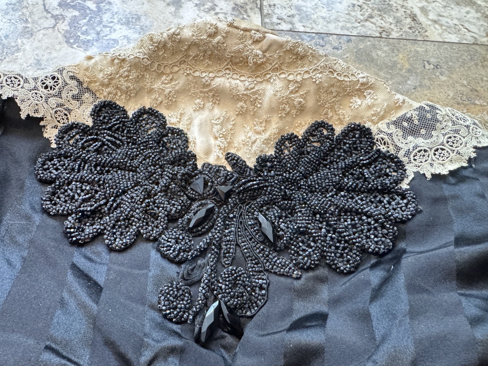 Antique Victorian Couture Bodice c1888–1893 Worth-Era Black Leg-of-Mutton Sleeve