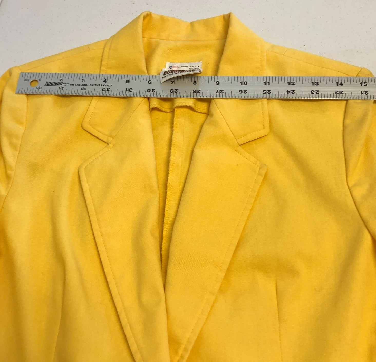 vtg 1970s Country Suburbans 2 pc Skirt Suit 12/14 Yellow Twill Kick Pleats USA