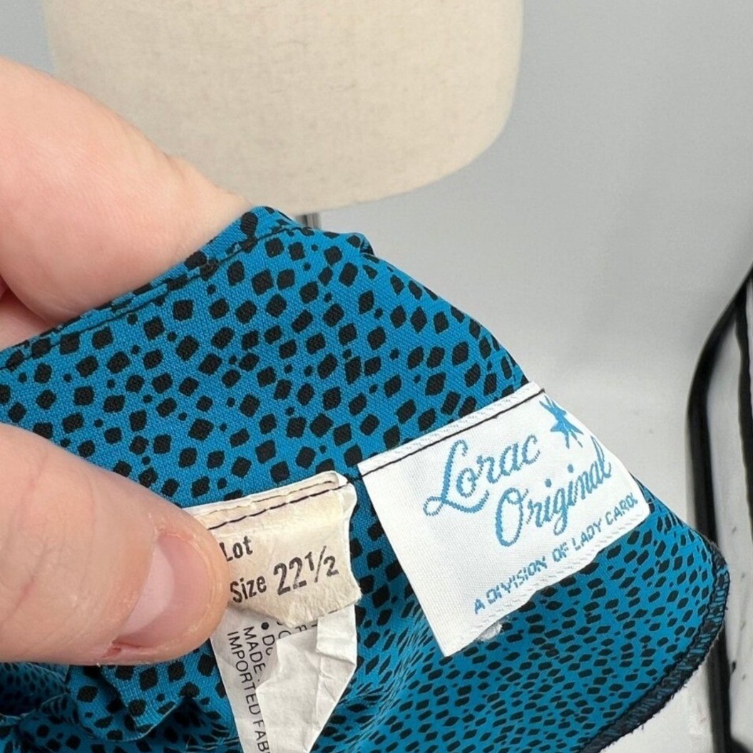 Lorac Original Vintage Teal Blue Ruffle Tiered Midi Dress Plus Size 22