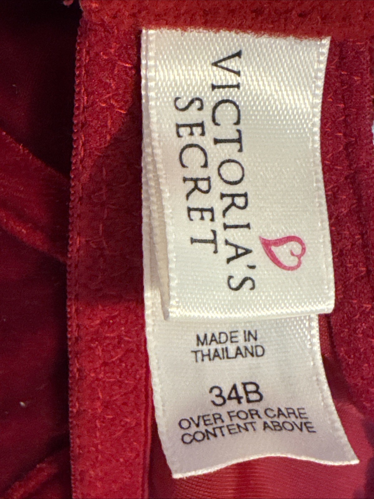 VINTAGE VICTORIA’S SECRET ~DARK RED VELVET DEMI UNDERWIRE BRA ~ SIZE 34B