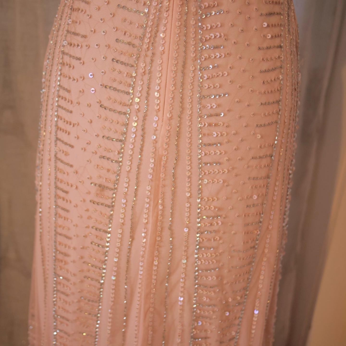 vtg 90s CACHE Y2K Pink Sequins Beaded Mermaid Maxi Dress Whimsigoth Fairycore 2