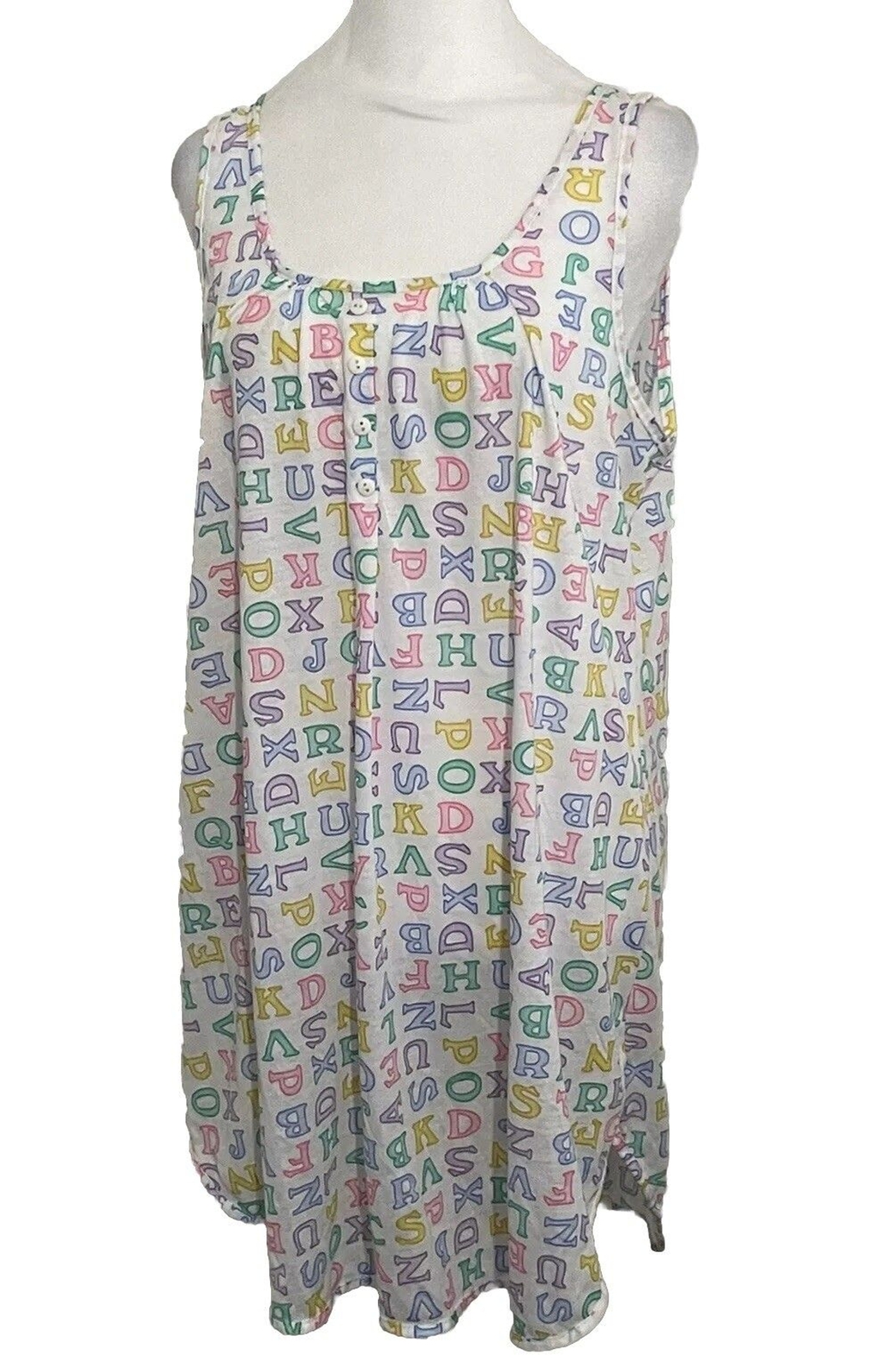 Vintage “Kittens” Brand Women’s Sleeveless Nightgown Sleepwear Large Alphabet
