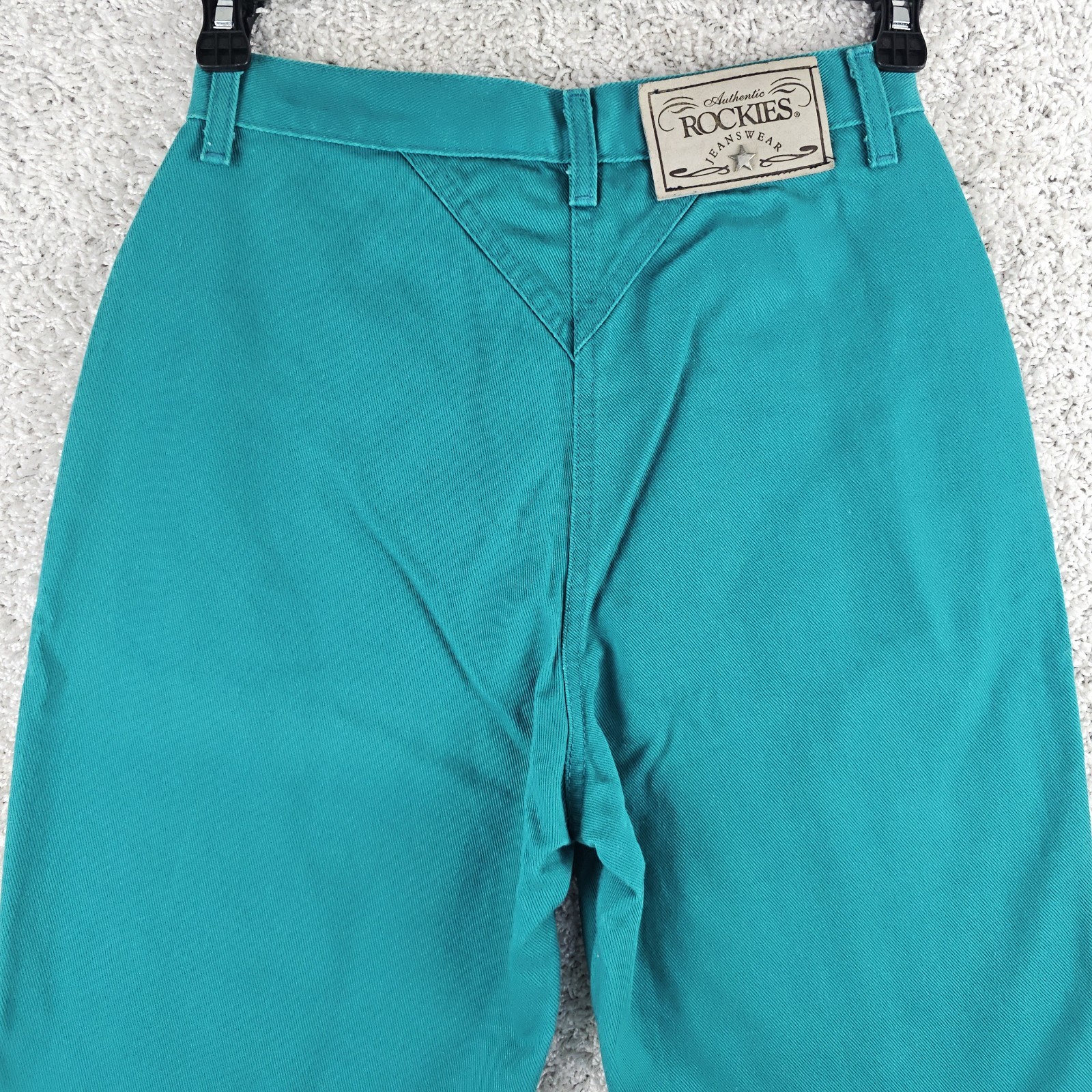 Vtg Rockies Rocky Mountain Greenish Blue Jeans Sz 29/9 28×36.5 Western Cowgirl