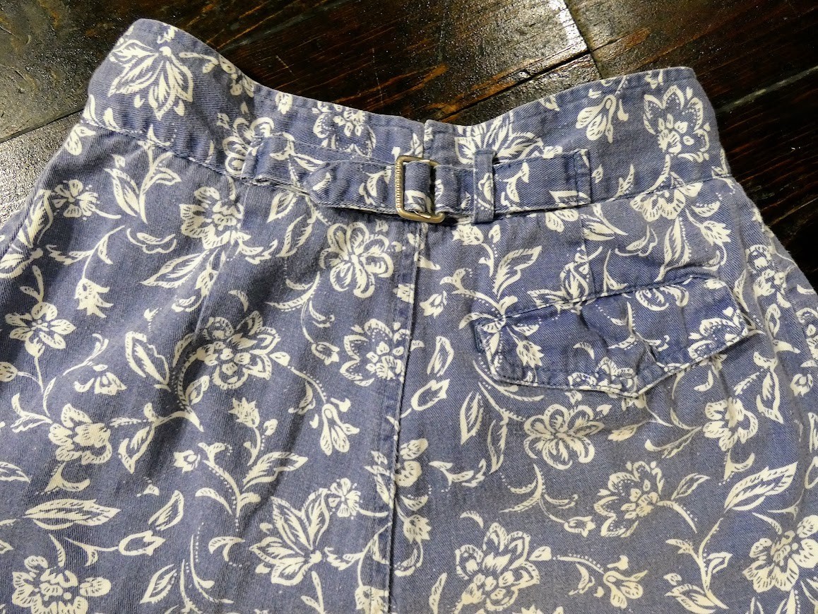 Vintage 80s Paris Sport Club High Waisted Floral Parachute Pants Chambray XS