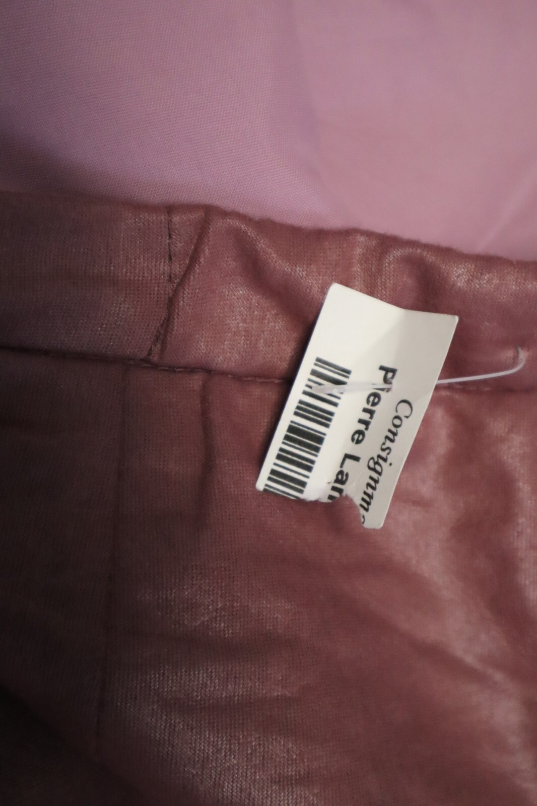 Vintage 1980s PIERRE LAMONTE old pink faux leather skirt 32W x 30L (USA) NWT