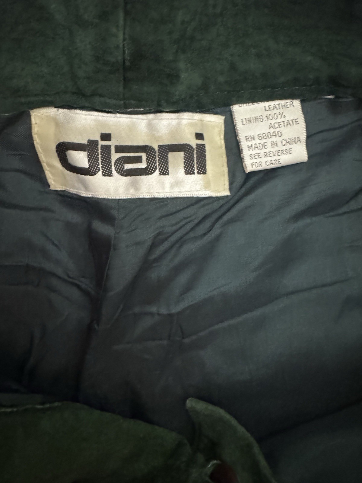 80s VTG diani Suede Leather Shorts Forest Green High Waisted Sz 10 Dark Academia