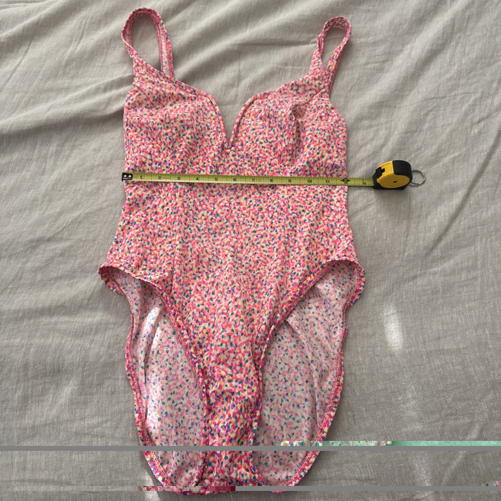Vtg 90s One Piece 80s Bathing Swim Suit Sz S Citrus High Cut Polka Dot As Is