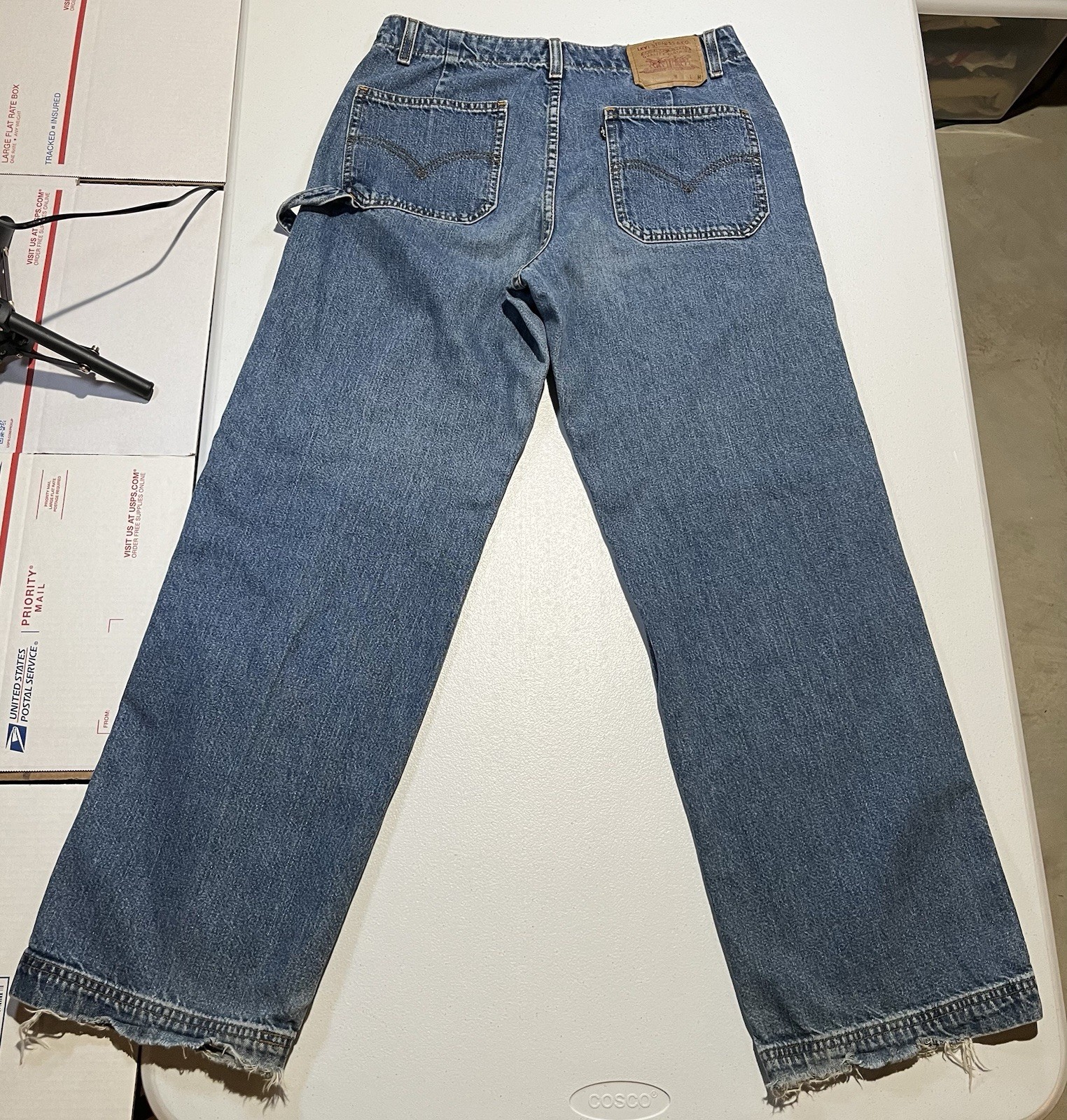 vtg 1998 Levis BLACK TAB Carpenter Jeans Wide Leg Denim Blue Women 10 M Baggy 90