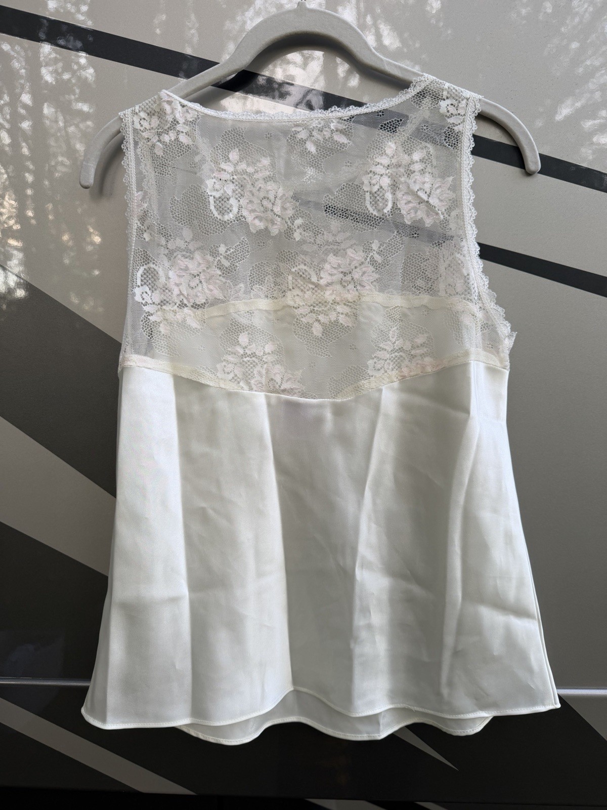 Vintage 90s California Dynasty cream lace floral applique fairy flowy top M