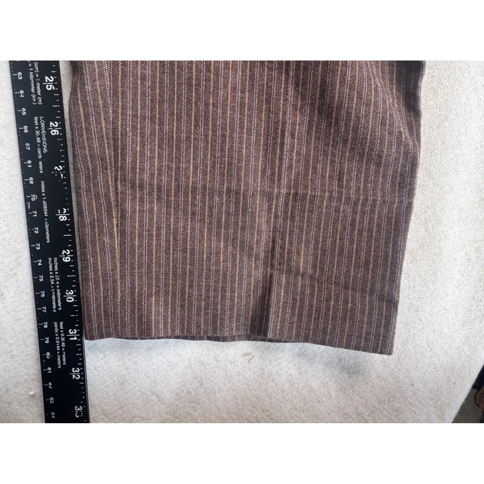 Vintage Counterparts High Waisted Pinstripe Trousers Brown Academic Size 12 27W