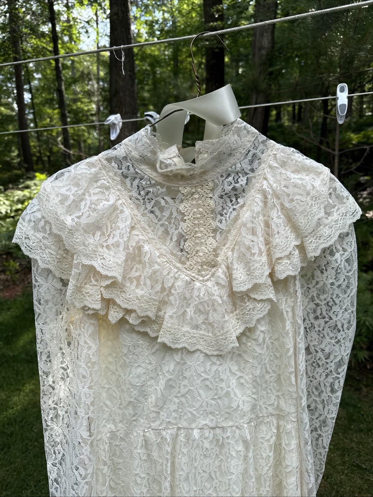 Vintage CANDI JONES California Lace Edwardian Victorian Boho Wedding Dress
