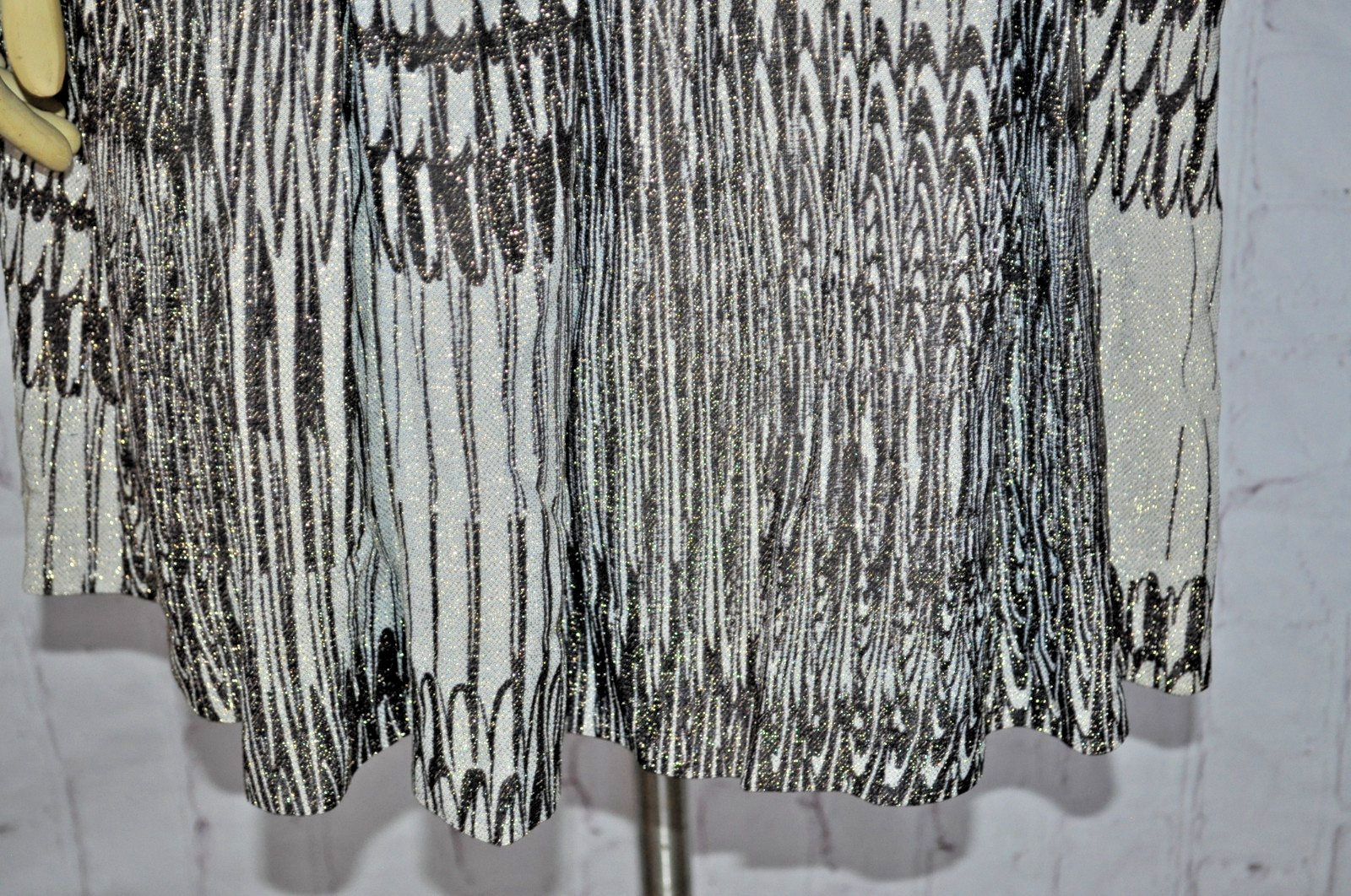 Vintage Mollie Parnis Boutique metallic Long Sleeve Dress Size S black gold
