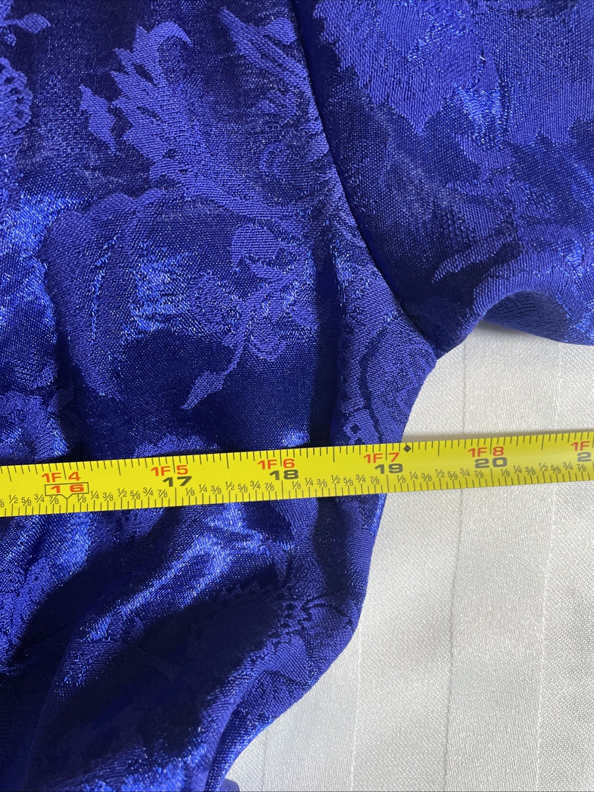 Dressy Betsy Vintage 80’s Royal Blue Floral Midi Dress Women’s 14 Lace Up Back
