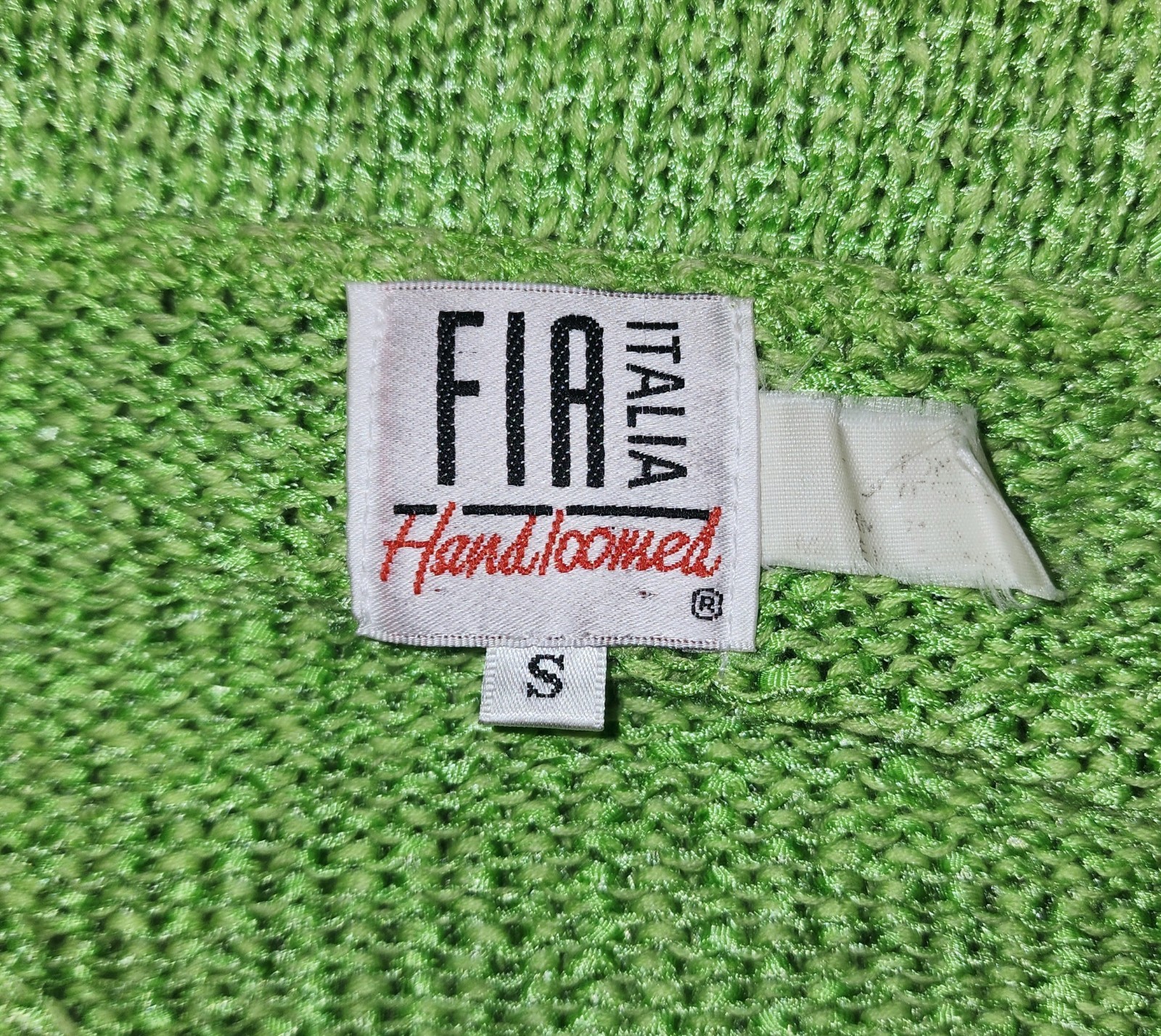 VINTAGE 80’s FIA ITALIA Women’s Lime Green Pullover Sweater Small