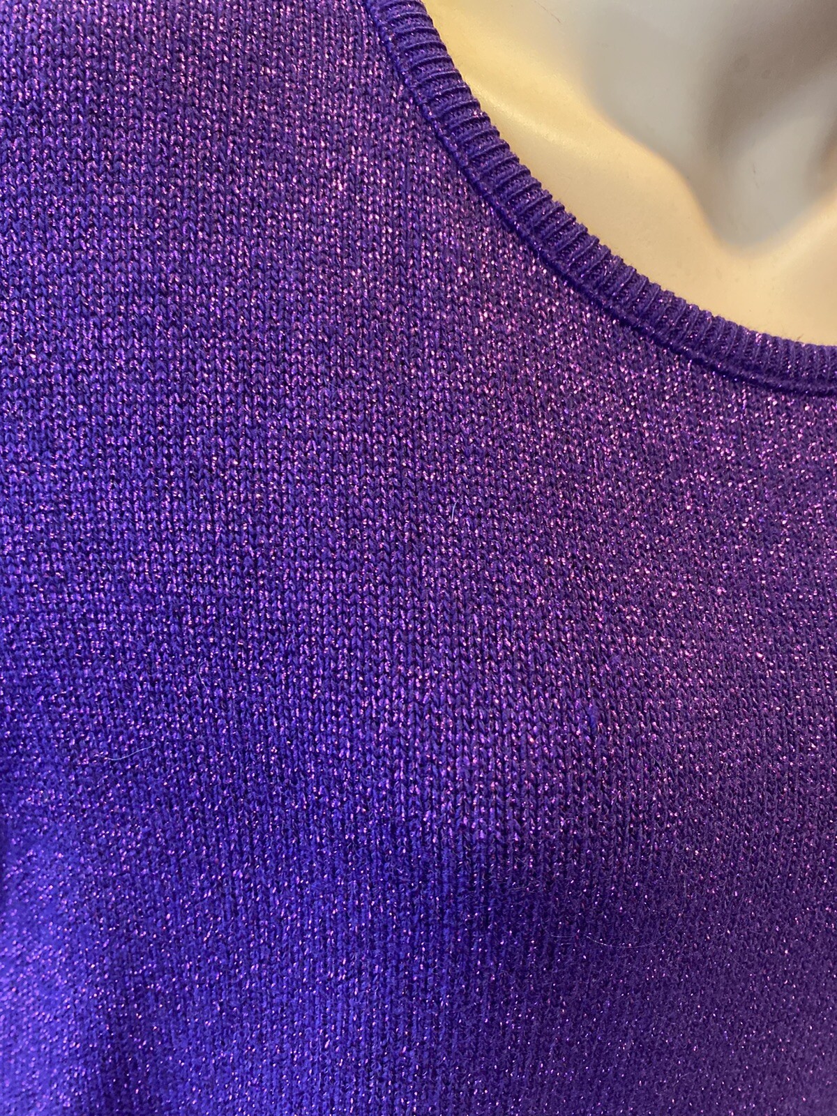 VINTAGE 1970’s PURPLE SPARKLE PULLOVER TUNIC Plus Size 1X