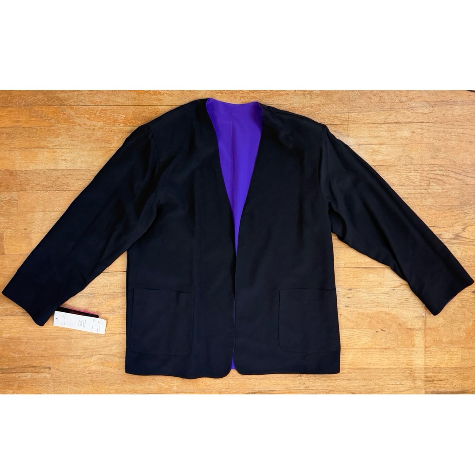 Vintage 3 Piece Outfit Set Size M/L 80s Purple Skirt Reversible Top & Jacket