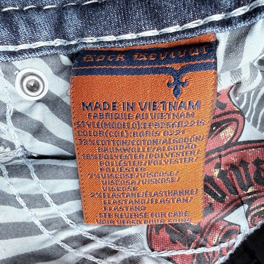 Rock Revival Boris Bootcut Jeans Womens Size 27 x 28.5 Embellished Pockets