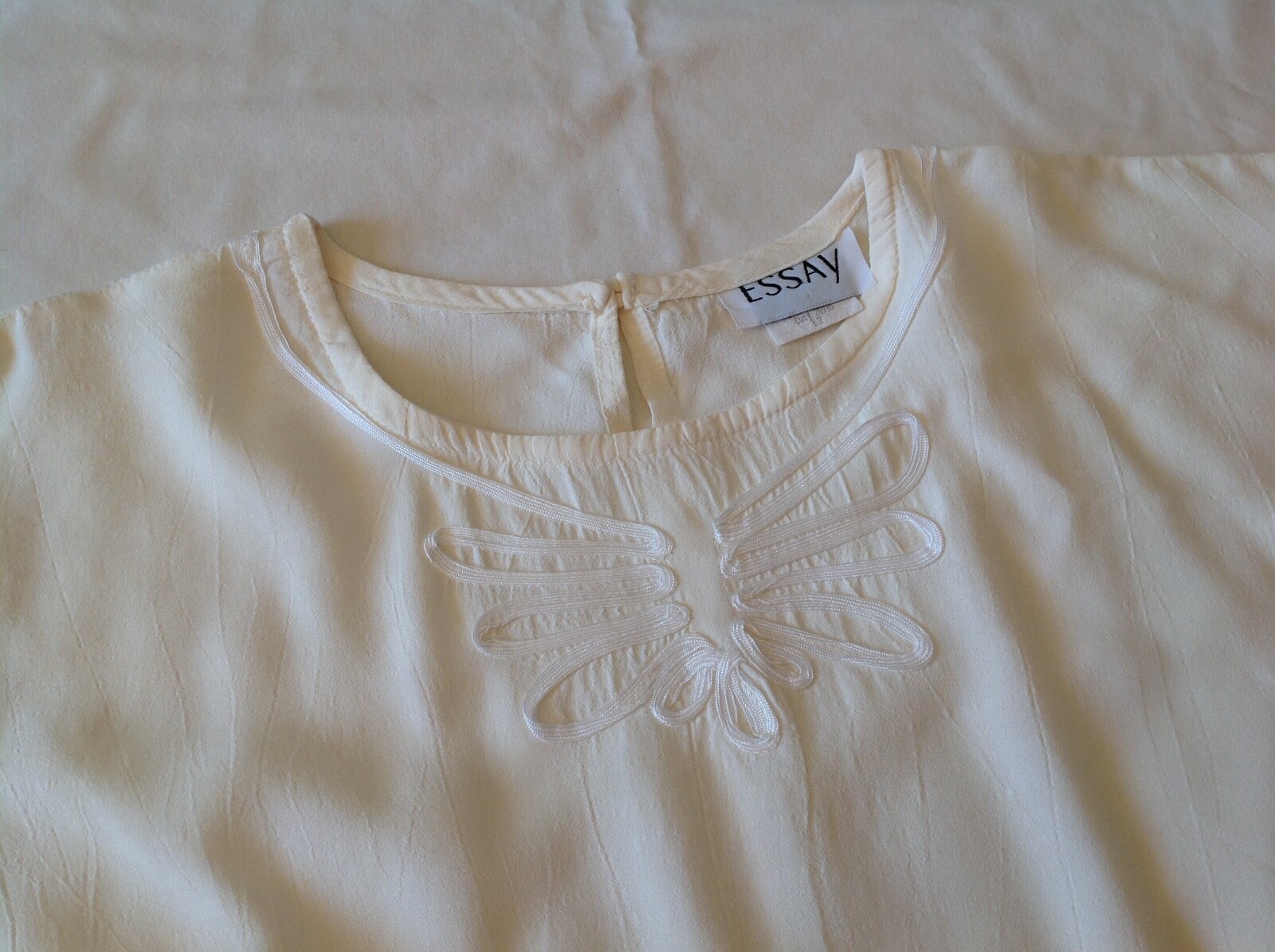 Sz2 HAROLD’S silk blend pants Mint Green Paisley ESSAY Vintage Blouse off white