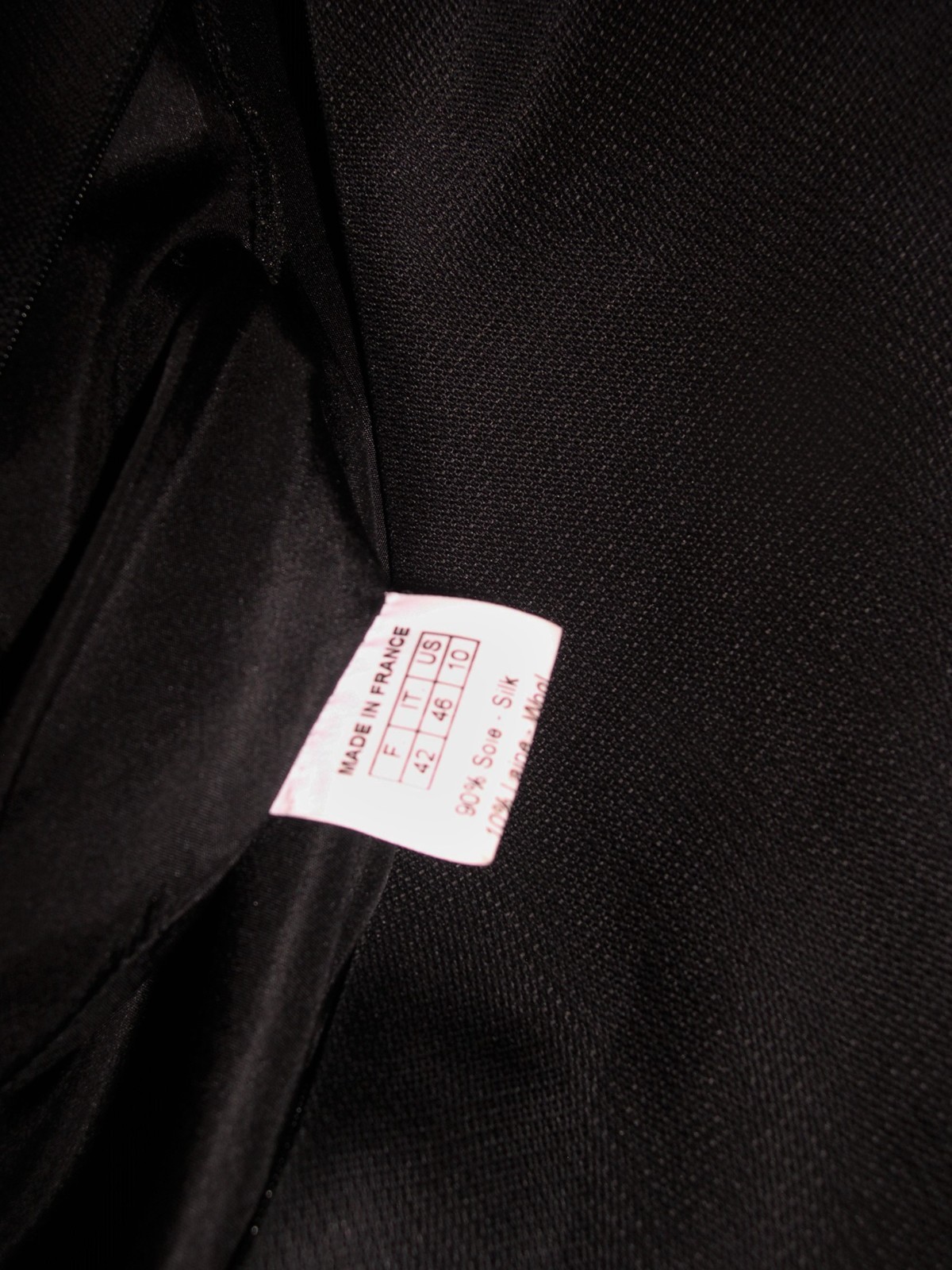 Vintage Requiem dress,French couture black silk/wool by Raffaelo Borriello, 42