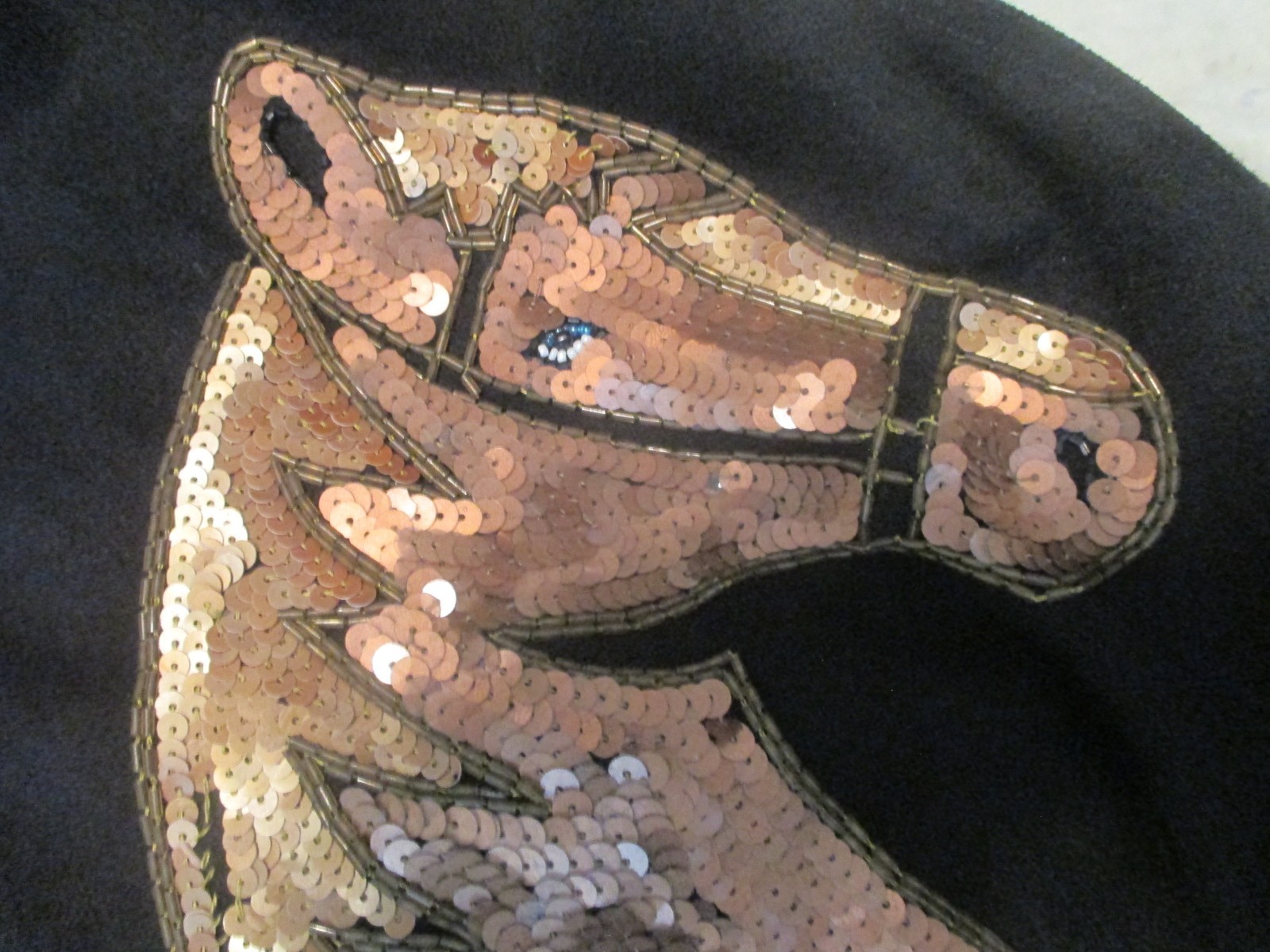 VTG MODI DENIM SEQUIN WESTERN HORSE HORSESHOES EQUESTRIAN WOMENS JACKET SML 6-8