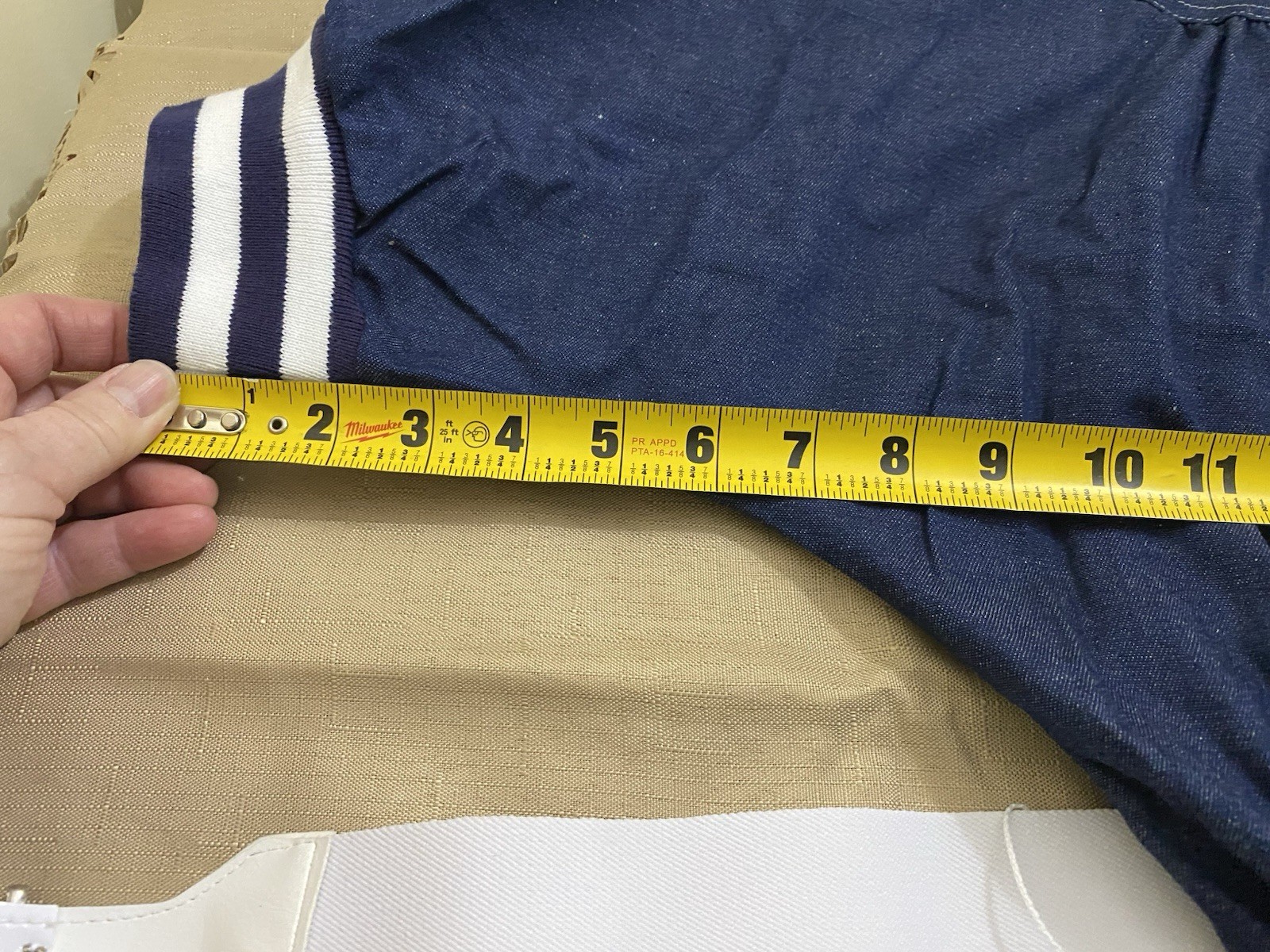 Vintage 1980s EJM Denim Jean Dress Belted Striped Collar NOS! USA 18 XL