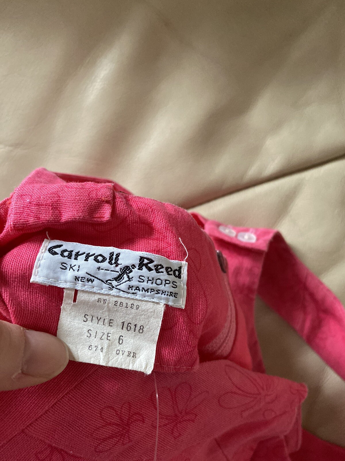Vintage Carroll Reed Dress Pink Fit And Flare Shell Tropical Flower Floral 6