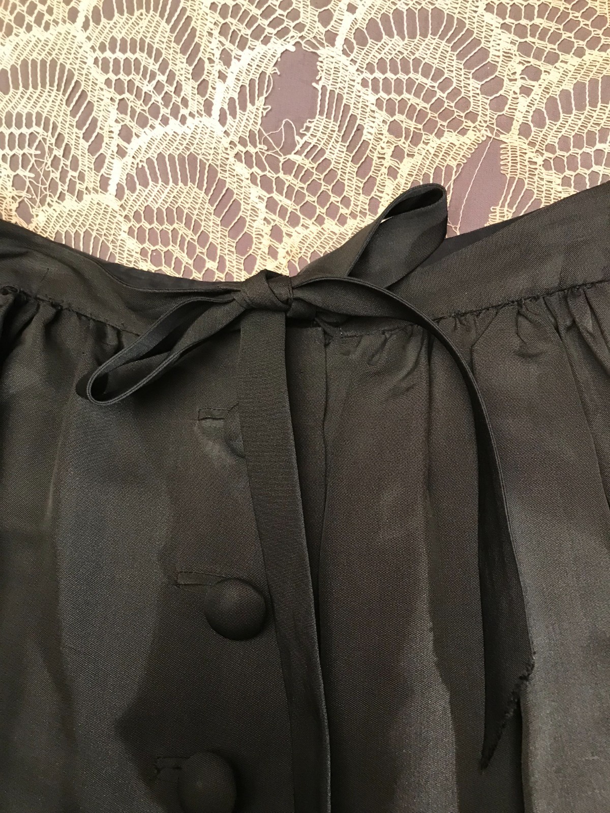 Antique Edwardian Black Skirt Size Small 1910s 1900s Dark Gothic Victorian Goth