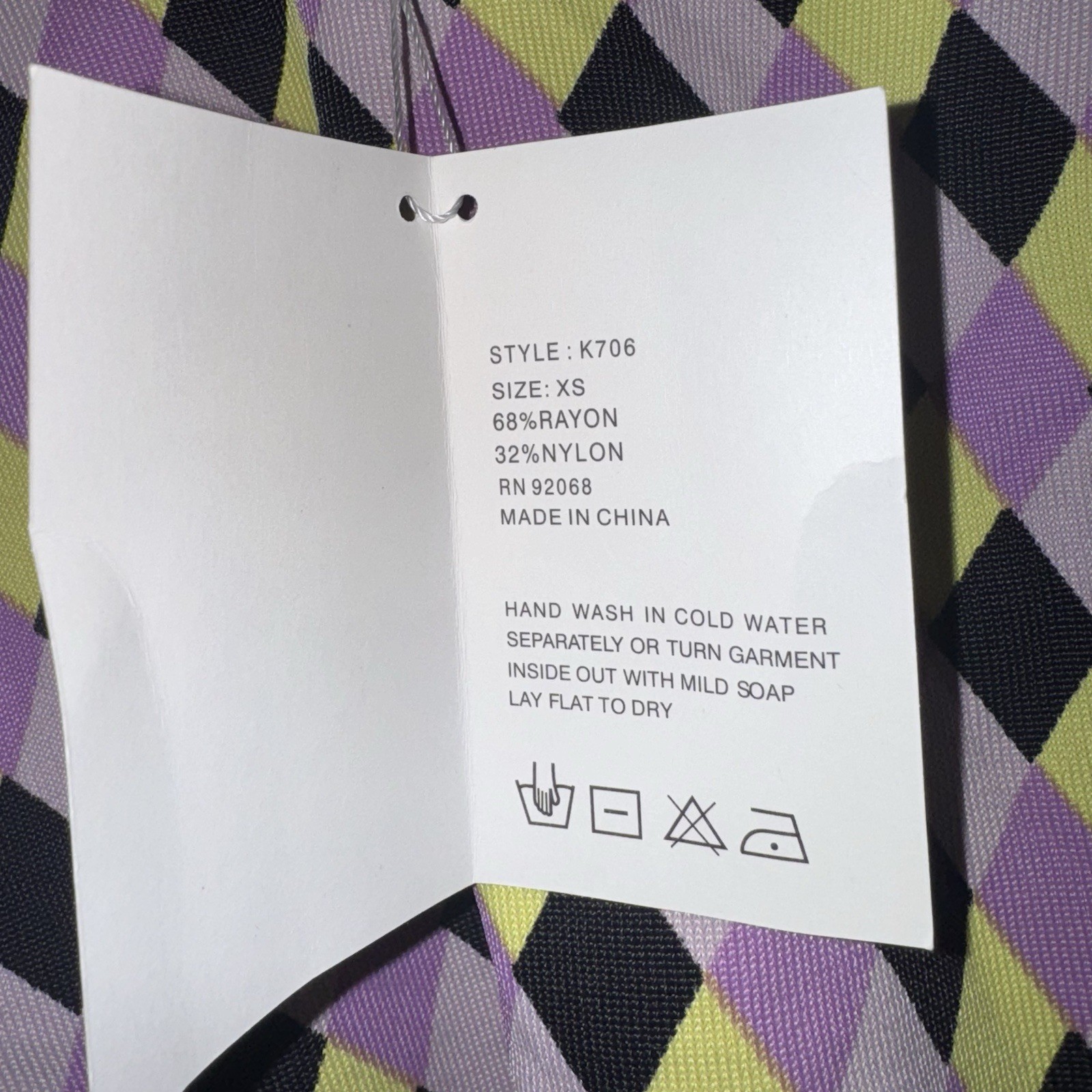 VTG Sweater Preppy Argyle Geometric Nylon V Neck XS NWT Clueless Purple