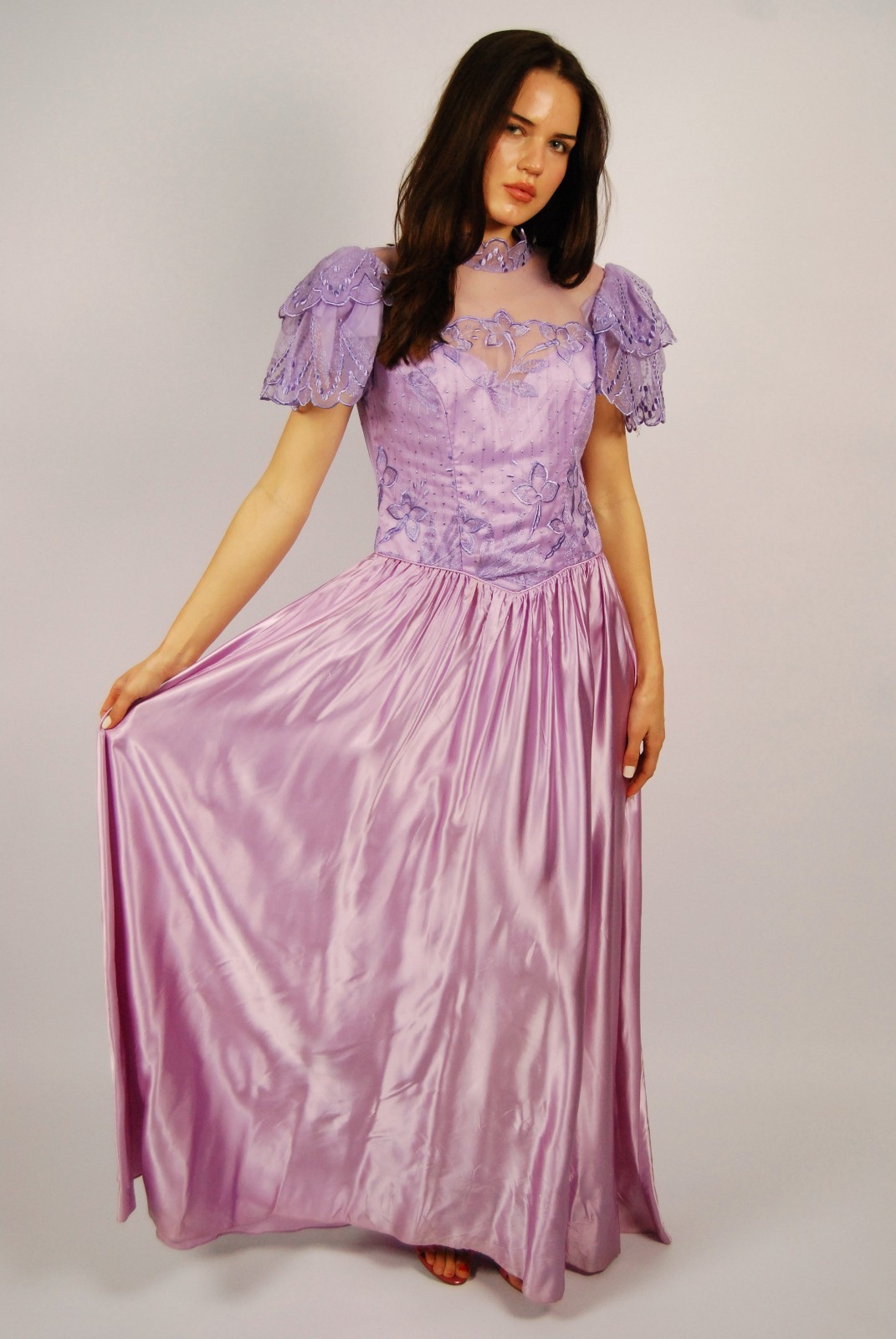 80s Princess Gown (M) lavender purple vintage maxi medium fairycore tea party