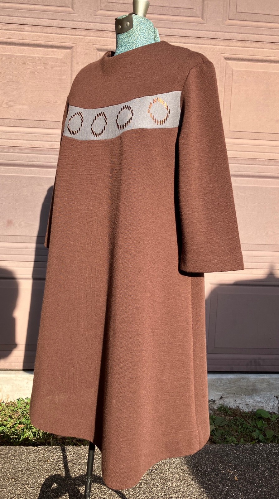 Young Naturals Barnsville wool dress swing a-line VTG metallic Mod MCM retro