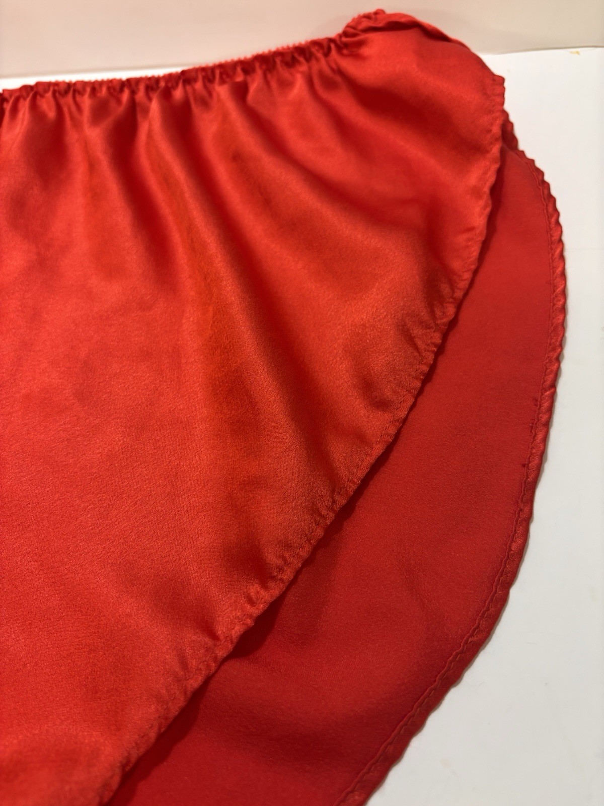 VTG Glossy RED Satin Shiny high cut flutter sissy tap panties XXL to 44” waist