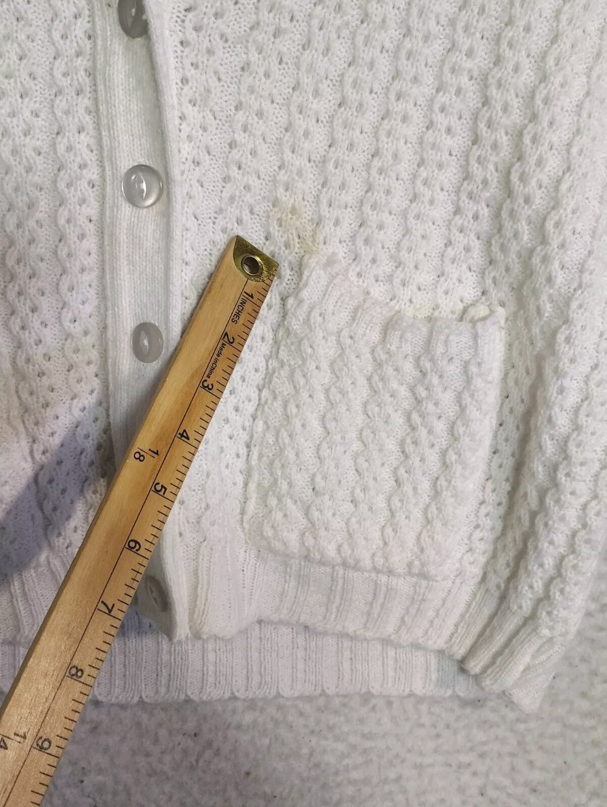 Miss Scotch English Vest Sweater Knit Retro 60s Secretary Acrylic Vintage*Stain*