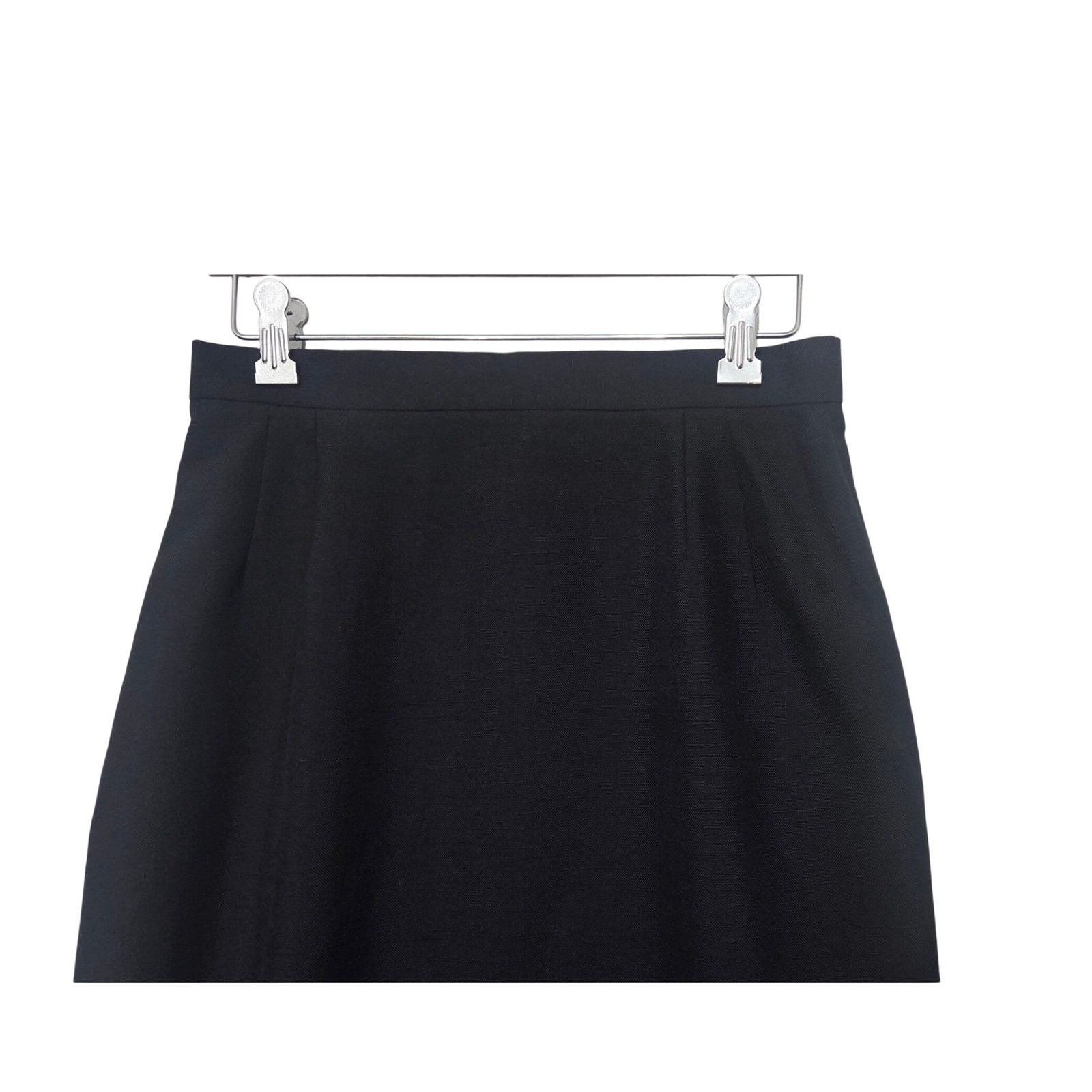 Vintage Black Pencil Skirt Tailored Midi High Waist Office Career Size XS W26″