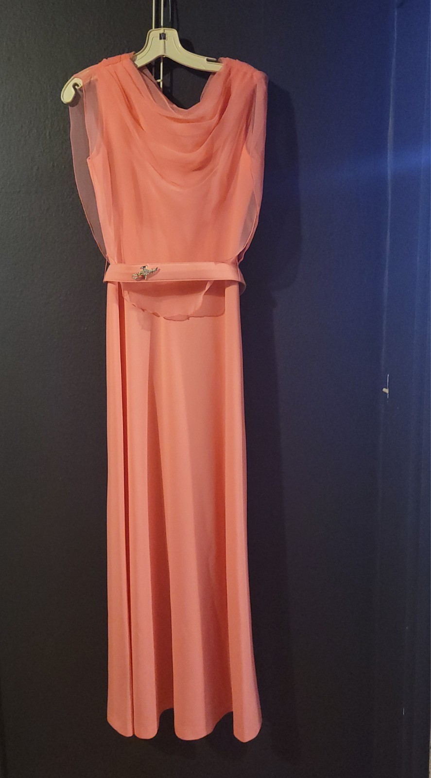 Vintage 60s/70s Coral Pink Sleeveless Maxi Dress