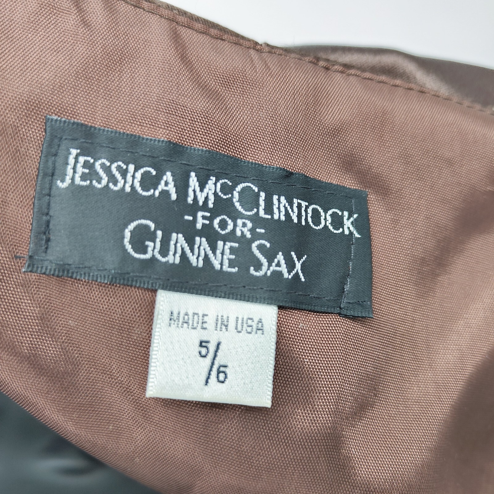 Vintage Jessica McClintock Chocolate Brown Satin Halter Gown Size 5/6