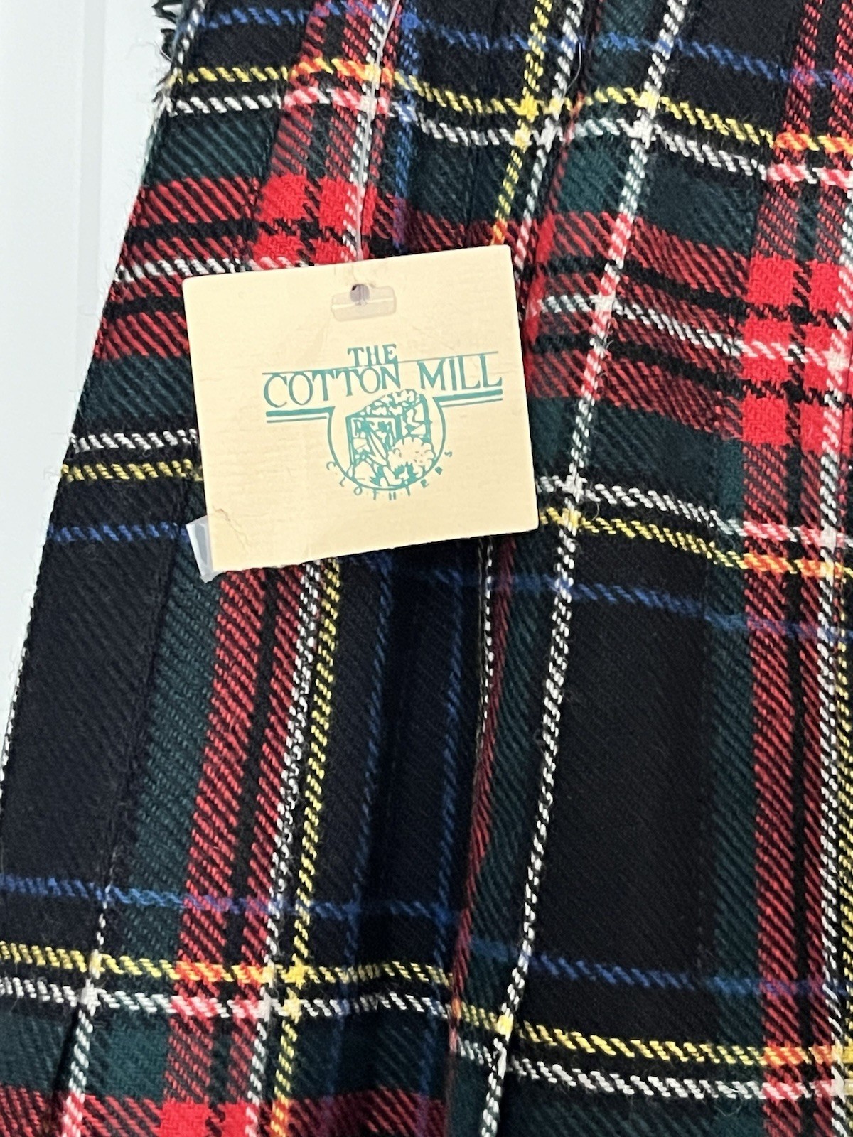 Vintage Wool Red Tartan Plaid Scottish Wrap Maxi Kilt Skirt Preppy 27” Waist